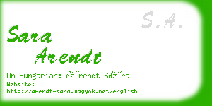 sara arendt business card